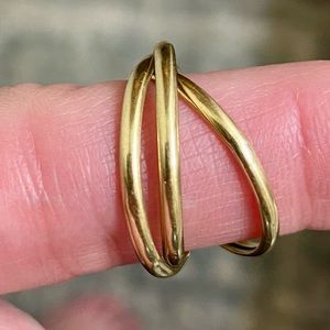 Lucia Mara 14k Gold Triple Interlocking Rings Size 8